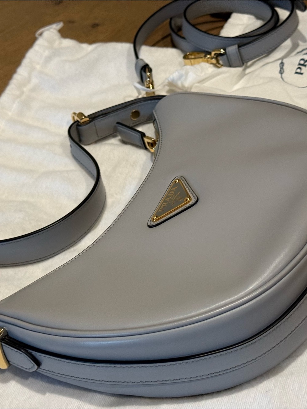 Prada Arqué Small Leather Shoulder Bag